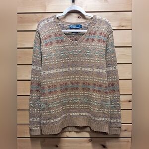 Polo Linen/Wool Blend Jumper Sweater Size M